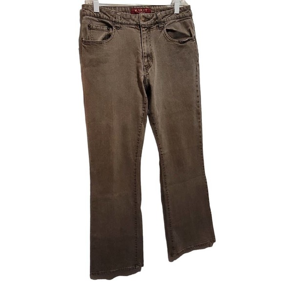 KIKIT 10 faded wash tan/brown jeans stretch slim boot - Picture 3 of 8